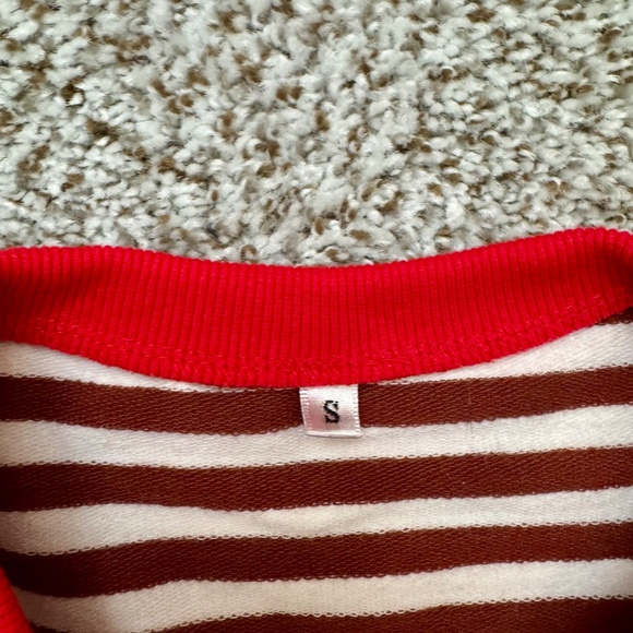 Striped Crew Neck Oversized Long Sleeve Sweatshirt - Picture 4 of 6